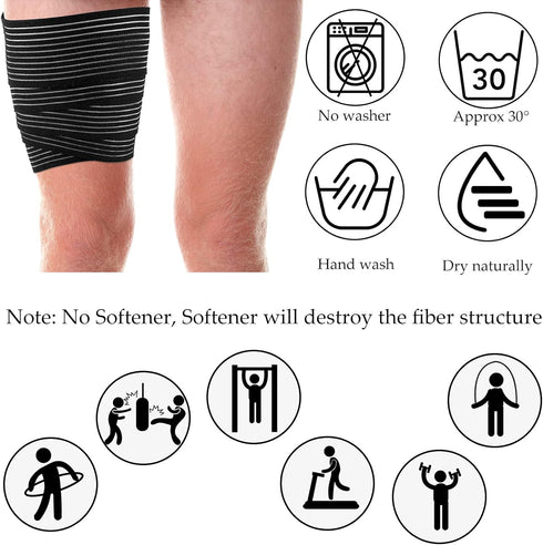 Syhood Sports(2 Pieces,71 Inches) Compression Bandage Wraps for Leg, Elastic Calf Compression Sleeve Ankle Support