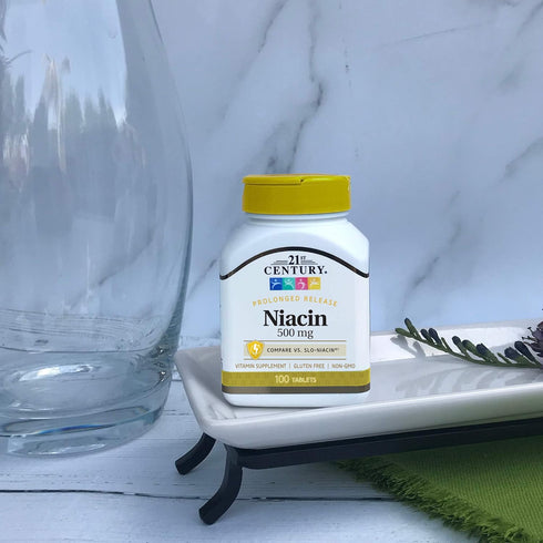 21st Century Niacin 500 mg Prolonged Release Tablets, 100 Count