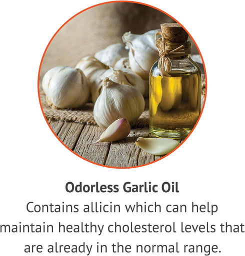 Immune 180 Botanic Choice Odorless Garlic Oil Softgels - Antioxidant Cholesterol and Support Supplement for Adults