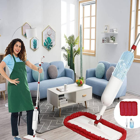 Spray Mop for Floor Cleaning, Wet Dry Microfiber Mop with 4 Washable Pads and 650 ml Refillable Bottle