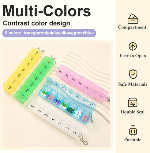 Wopanxye 5 7 7 Oil(5 Pcs Days Travel Pill Dispenser, Weekly Compartment Pill Box, Mini Portable Medicine Organizer