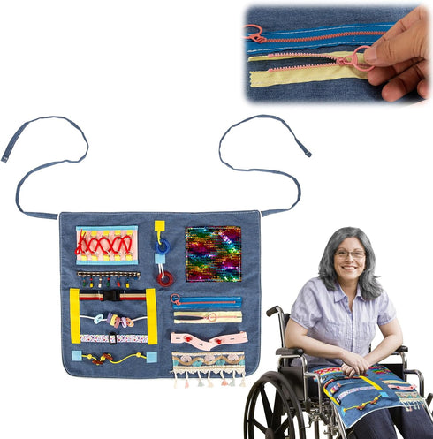 JDVBDNK Fidget Apron for Elderly, Dementia Fidget Toys, Sensory Blanket for Dementia Patients