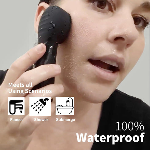 Silicone Face Scrubber, NågraCoola CLIE 2.0 Facial Cleansing Brush, Waterproof Electric Exfoliator for Women & Men -