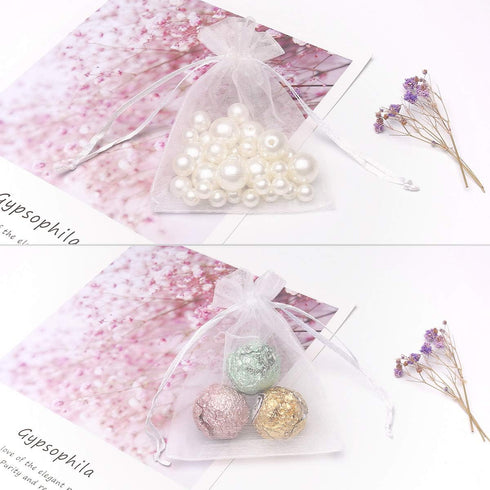 Akstore 50PCS Premium Sheer Organza Gift Bags, 3X4 inch Elegant Jewelry Pouches for Wedding Favors & Decorations