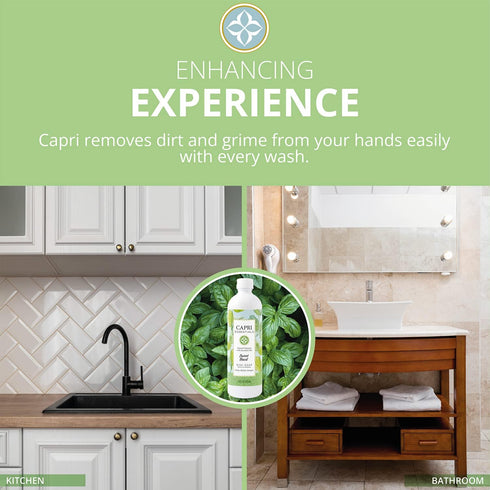 Sweet Basil Natural Dish Soap Liquid with Essential Oils, Plant-Based Cleaning Supplies, 16 oz