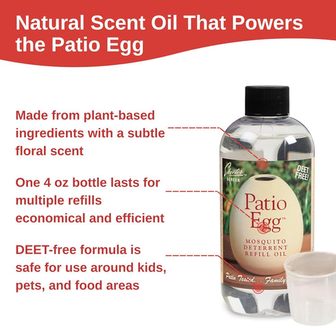 Set 3-Month 300 Skeeter Screen Patio Egg Diffuser Decorative Essential Oil with Supply No Flame or Power Includes