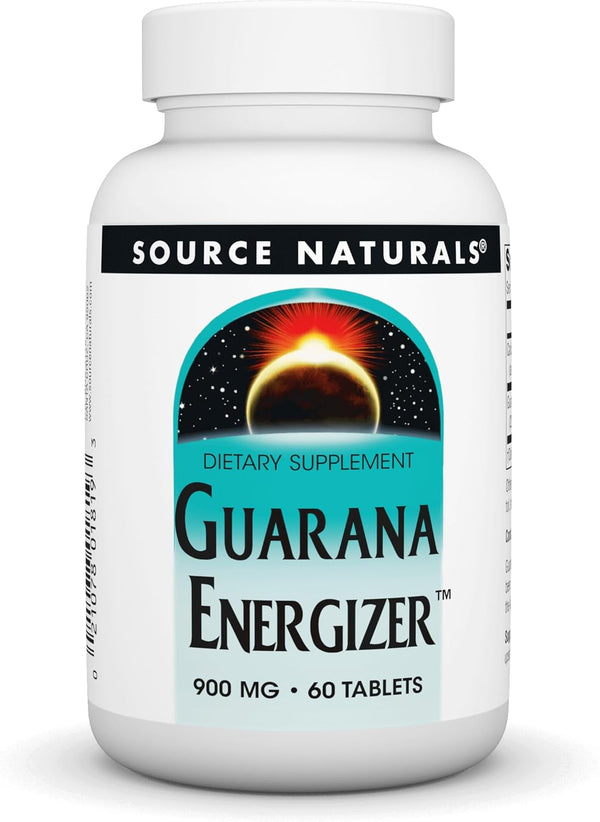 Source Naturals Guarana Energizer, 900 mg Dietary Supplement, 60 Tablets