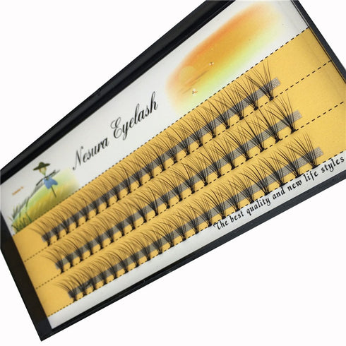 BODERMINCER 10D 60pcs Black Handmade False Eyelashes Natural Long Individual Eyelashes Extension Fake Lashes Makeup Beauty Cosmetic (13mm)