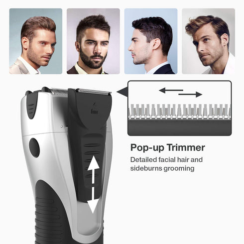 YASUN Foil Shaver, Electric Razor, Wet/Dry Waterproof, Cordless Rechargeable Mens Razor, Silver & Black