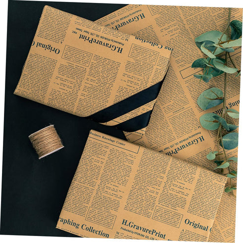 Packaging 20pcs PATKAW Vintage Flower Wrapping Paper Bouquet Sheets Sunflower Newspaper Kraft Paper for Florist
