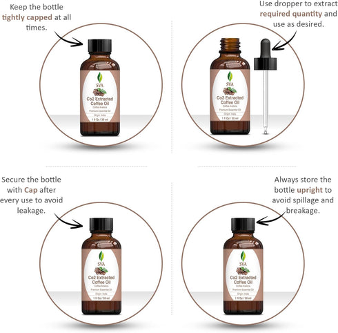 SVA Coffee Essential Oil – 1 Fl Oz – 100% Natural Coffee Oil for Diffuser, Hair Care, Face, Skin Care, Aromatherapy,