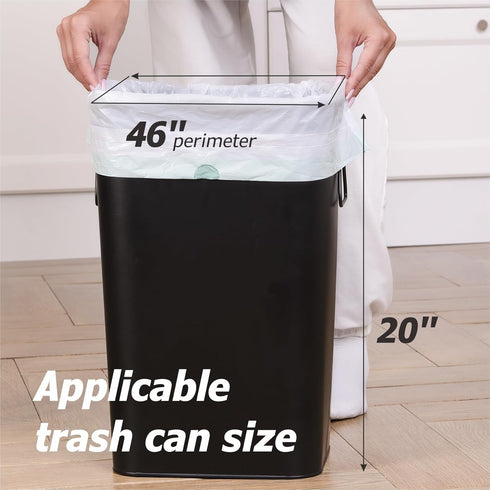 8 Gallon Drawstring Garbage Bags, 0.8 Mil Ultra Strong Medium Kitchen Trash Bags, 50 Count, White, Unscented
