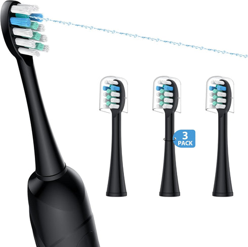 3 Pack Toothbrush Replacement Heads Compatible with WaterPik Sonic Fusion 2.0, FitMount Flossing Brush Head for SF-01