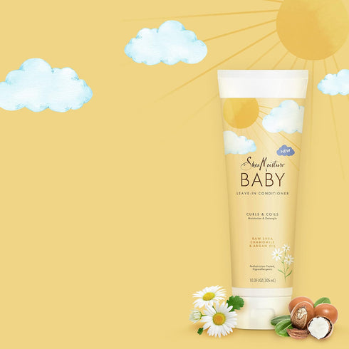 SheaMoisture Baby Leave-In Conditioner for Curly Hair, Raw Shea, Chamomile, and Argan Oil, 10.3 oz