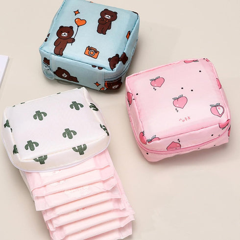 jiingekk Discreet Sanitary Pad Organizers Bag Hygienic Menstrual Pad Storage Bag With Secure Zippers For Women's