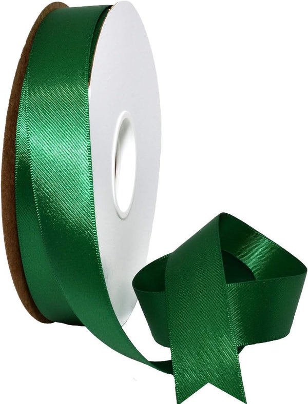 Morex Ribbon Double Face Satin 7/8" X 50 YD Forest Green Ribbon for Gift Wrapping, Crafts, Wedding Gifts