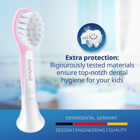 Kids Mini Toothbrush Heads Compatible with Philips Sonicare, Replacement Heads for Ages 3 to 6, Pink - HX6038-8 Pack
