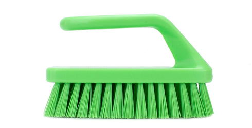 SPARTA Heavy Duty Scrub Brush, 6 Inch Iron Shaped Handle with Stiff Bristles for Kitchen, Bathroom, and Tile Cleaning
