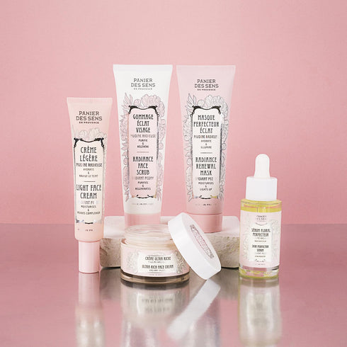 Panier des Sens Face Mask Hydration & Radiance, with Hyaluronic Acid + Pink Clay + Rose Oil, 98% Natural Ingredients,