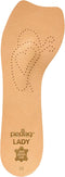 Pedag 121 Lady 3/4 Ultra Thin Leather Self Adhesive Insole, Tan, Women's 10, for All Heels