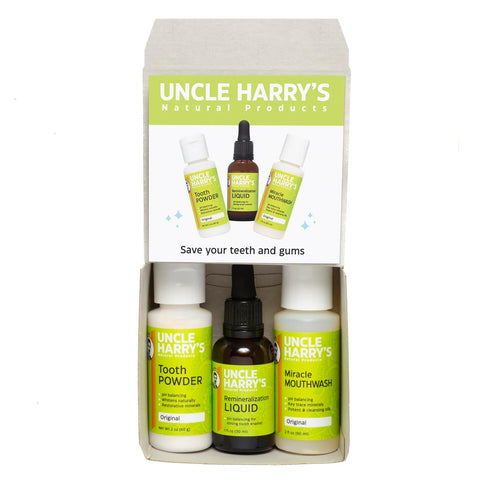 Uncle Harry's Natural Remineralization Kit for Tooth Enamel, 3 Products to Strengthen Weak Enamel & Correct Issues