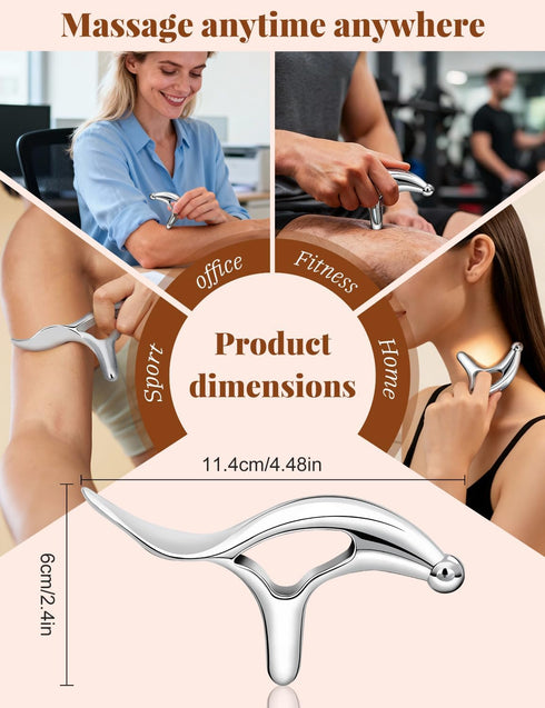 ideayard Stainless Steel Massage Tool for Trigger Point & Deep Tissue, Professional Gua Sha Scraper, Muscle Scraper