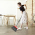 kelamayi Broom and Dustpan Set - Stand Up Combo for Home, Office, Indoor & Outdoor Sweeping (Black & Red)