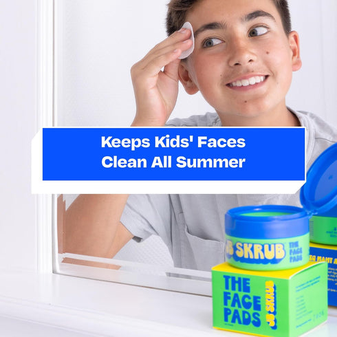 The Face Pads - Tween Boys & Teens Acne Cleansing Pads for Kids - 40 Wipes for Greasy Skin & Freshness