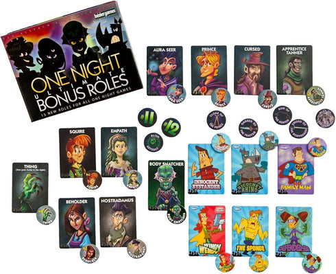 One Night Ultimate Bonus Roles, New Roles for One Night Ultimate Werewolf, Fun Party Game for Adults 14+