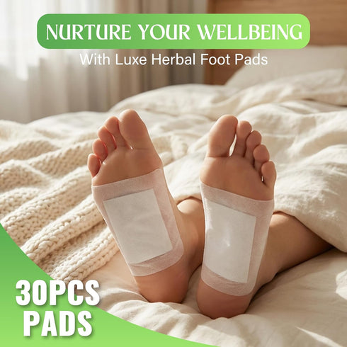 HFACOWK 30 PCS Foot Pads, Deep Cleansing Foot Patches with Bamboo Vinegar & Ginger Powder, Natural Ingredients
