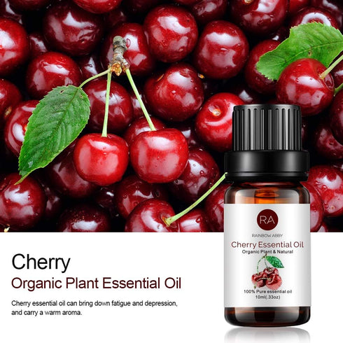 RAINBOW ABBY 100% Pure Organic Cherry Essential Oil, 10ml for Aromatherapy, Massage, Yoga, and Skin Care