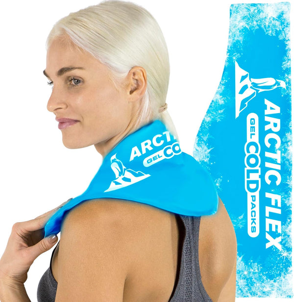 Arctic Flex Neck Ice Pack, Cold Compress Shoulder Therapy Wrap, Reusable Medical Freezer Gel Pad for Swelling,