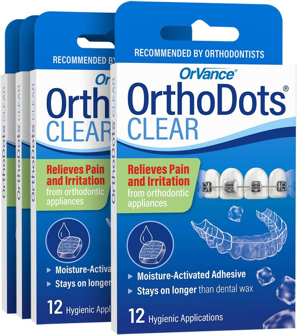 OrthoDots CLEAR – Moisture Activated Braces Wax Alternative for Pain Relief from Braces and Orthodontic Appliances