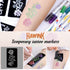 HAWINK Temporary Tattoo Markers for Skin, 10 Body Markers + 56 Large Tattoo Stencils for Kids and Adults, Dual-End Pens