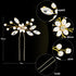 Yeshone 5 Pieces Wedding Hair Comb Bridal Hair Pins Crystal Pearl Hair Accessories Rhinestone Flower Hair Piece for Wedding Bride Women(Gold,Classic Style)