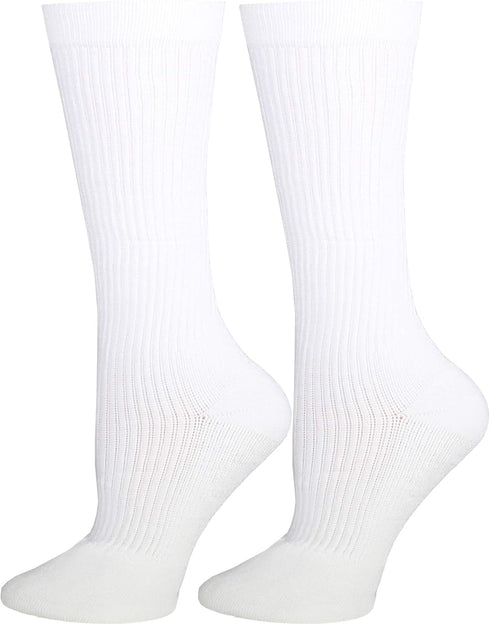 Truform Compression Socks, Men's Crew Length, 15-20 mmHg, White, Small, Pack of 2