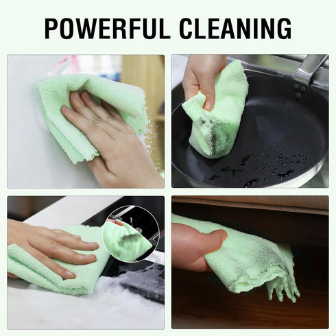 Microfiber Cleaning Cloths Roll (11.8" x 11.8") Ultra Absorbent, Lint Free, Quick Dry Tear Away Towels for Home (Green)