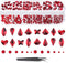 Valentines Nail Rhinestone EBANKU Red Nail Art Crystals, Hearts, Butterfly, 3D Diamond Stone Gems with Tweezer