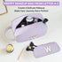 2pcs Personalized Initial Makeup Bag A-Z, Monogram Travel Toiletry Bag for Women & Teen Girls, Purple, E