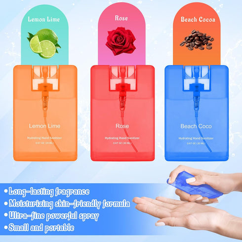 Set 3 0.67 oz of Power Mist Hydrating Hand Sanitizer Spray Bulk Travel Size Refreshing Hand Sanitizer Fl. Compact Card