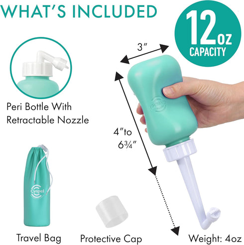 Peri Bottle - Postpartum and Perineal Care, FSA HSA Eligible, Portable Hand Held Travel Bidet Sprayer for Women or Men