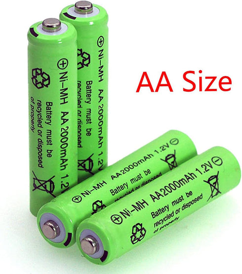 Pack of 12 AA 2000mAh Rechargeable Batteries, High Capacity Precharged 1.2V Ni-MH for Household Devices