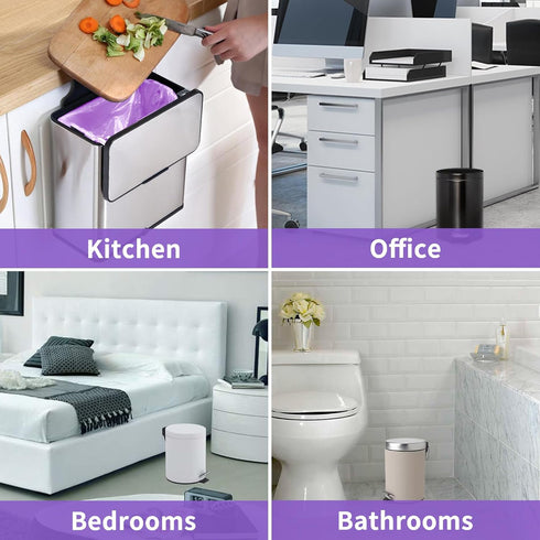 Small Trash Bags 1.2-Gallon, 120 Counts, Purple Bathroom Trash Bags for Bedroom Office
