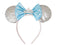 XINXIYAN Mouse Ears Headbands for Women, Glitter Sequin Bow Headband for Birthday Party (Silver)