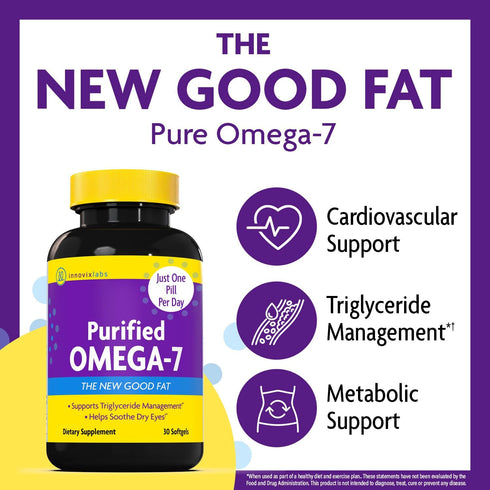 InnovixLabs Purified Omega 7 Supplement, 210 mg Omega-7 Palmitoleic Acid, 30 Softgels