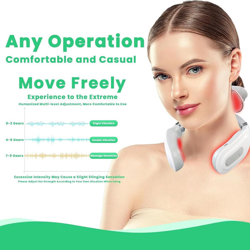 wfofmo 6 15 Vibrating Neck Massager with Vibration Modes & Intensity Levels,Promote Muscle Relaxation for Women Men