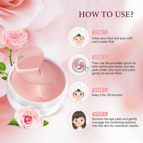 FANMIN Under Eye Mask, Gel Pads with Collagen, Skincare Eye Patch Masks for Women and Men