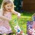 Lanfixilly 50 Easter Gift Bags with handles Colorful Pcs,Plastic Easters Eggs Bunny Goodie Candy Tote Favor Bag