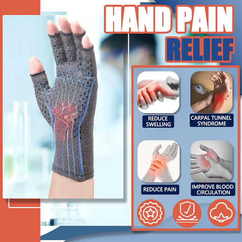 DRNAIETY 2 Pairs Compression Gloves for Hand Arthritis - Anti-Slip Glue Dot Gloves for Work, Men & Women