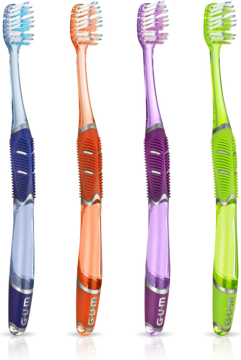 GUM Technique Deep Clean Toothbrush - Compact Soft Toothbrushes for Adults with Sensitive Gums - 1ct (12pk)